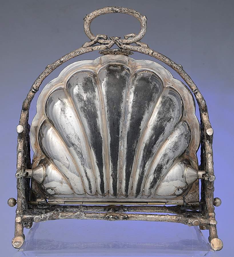 725 (Silverplate, Hollowware) Hinged Folding Biscuit Warmer by Walker & Hall-1