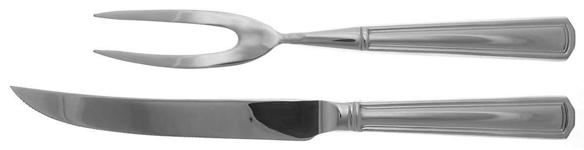 Whitney-American Chippendale (Stainless) Large 2-Piece Roast Carving Set w/Stainless Blade by Wallace Silver-1