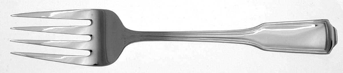 Whitney-American Chippendale (Stainless) Medium Solid Cold Meat Serving Fork by Wallace Silver-1