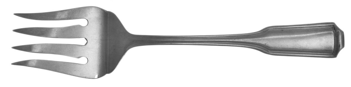 Whitney-American Chippendale (Stainless) Medium Solid Cold Meat Serving Fork by Wallace Silver-1