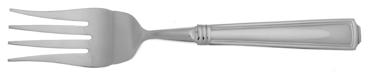 Whitney-American Chippendale (Stainless) Cold Meat Fork Large, Stainless Tines HC by Wallace Silver-1