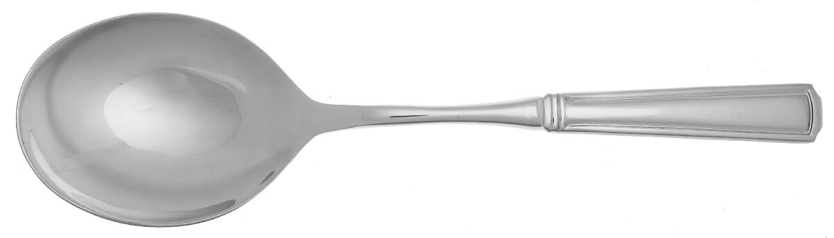 Whitney-American Chippendale (Stainless) Casserole Spoon with Smooth Stainless Bowl HC by Wallace Silver-1