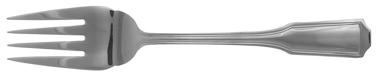 Whitney-American Chippendale (Stainless) Medium Solid Cold Meat Serving Fork by Wallace Silver-1