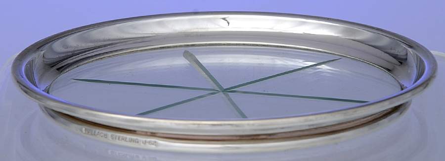 J-62 (Sterling, Hollowware) Crystal Wine Coaster with Sterling Lip by Wallace Silver-1