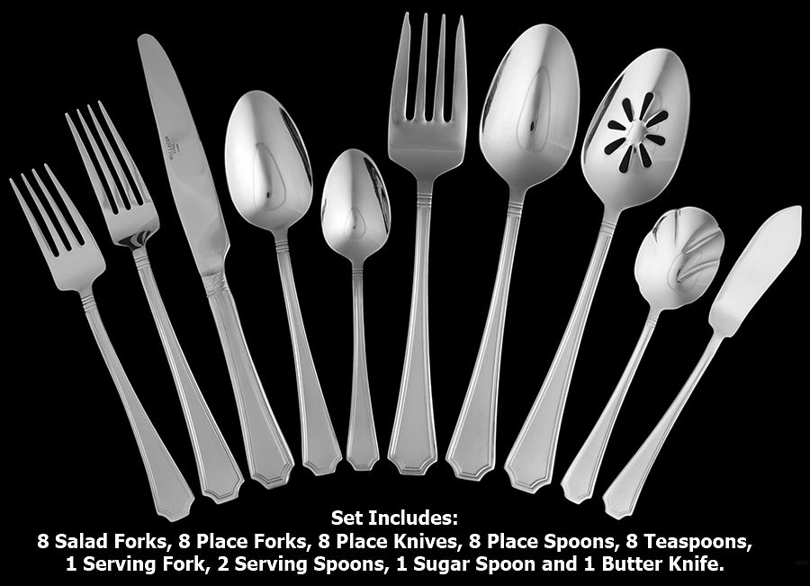Tatum Frost (Stainless) 45 Piece Set by Wallace Silver-1