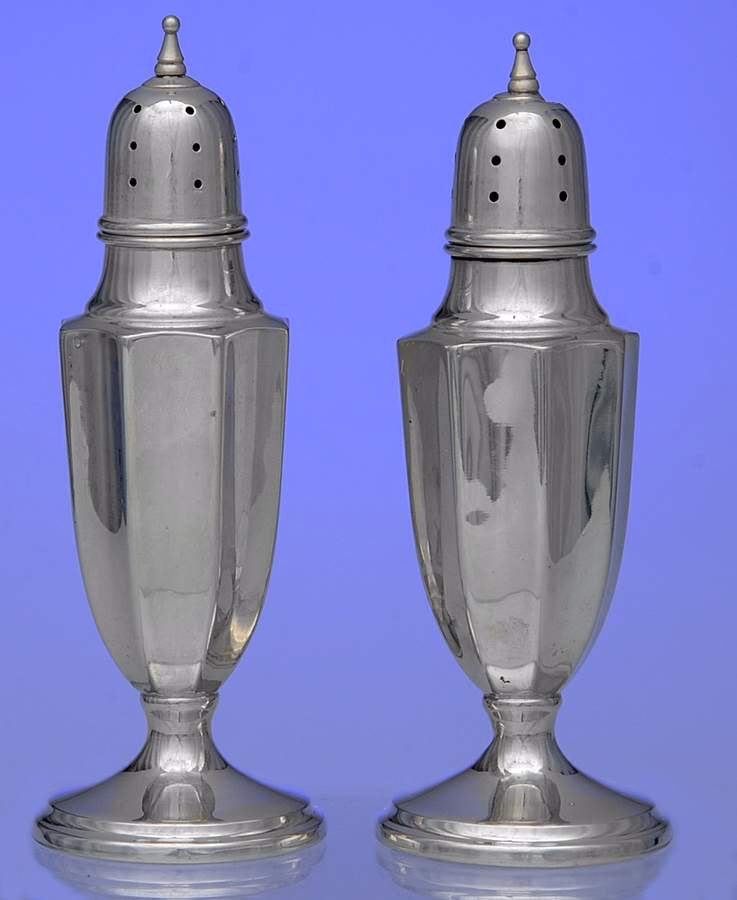 067 (Sterling, Hollowware) Salt and Pepper Set by John Wanamaker-1
