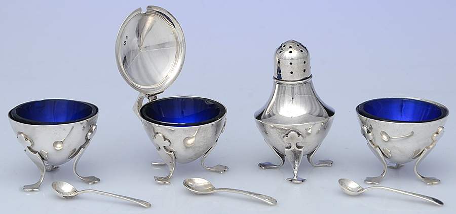 Sterling Hollowware (11 Piece) Master Salt & Pepper Sets by Walker & Hall-1