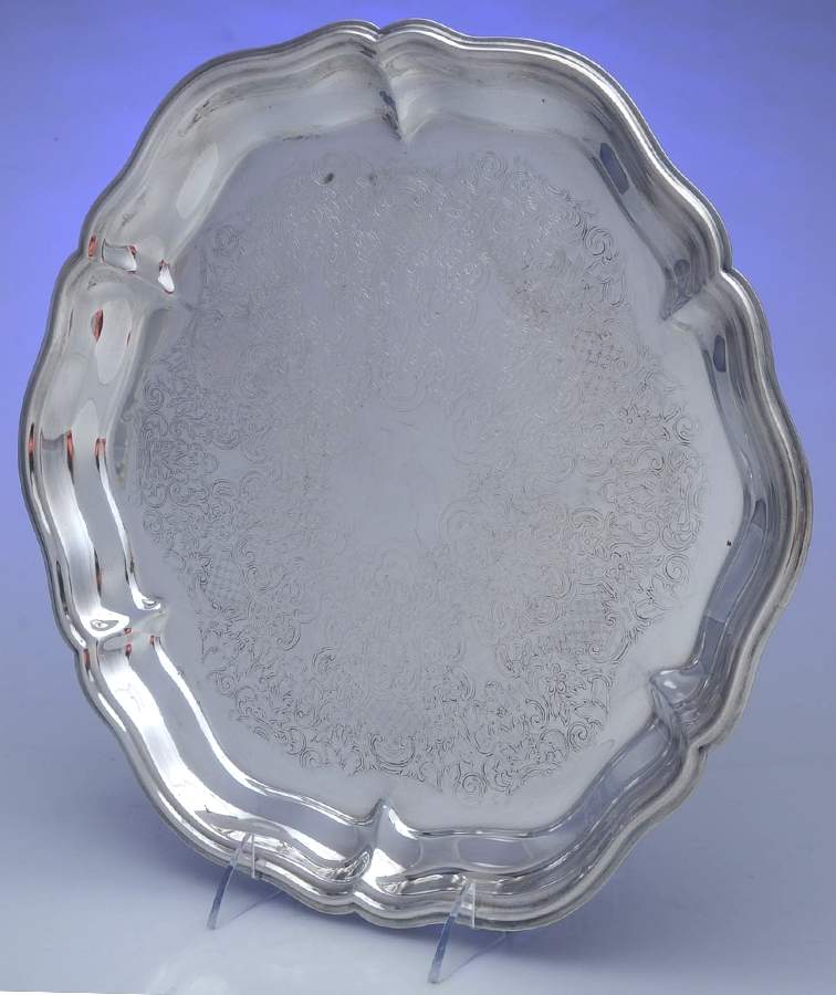 155 (Silverplate, Hollowware) 12" Round Tray by W & S Blackington Co-1
