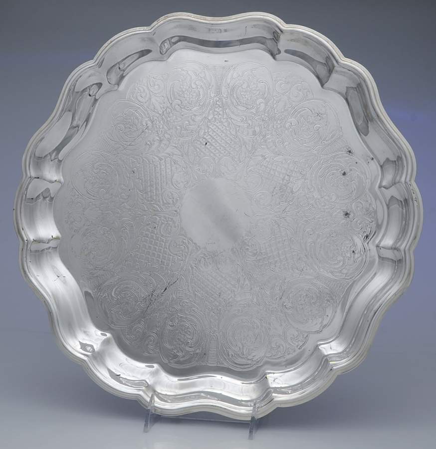 155 (Silverplate, Hollowware) 15" Round Tray by W & S Blackington Co-1