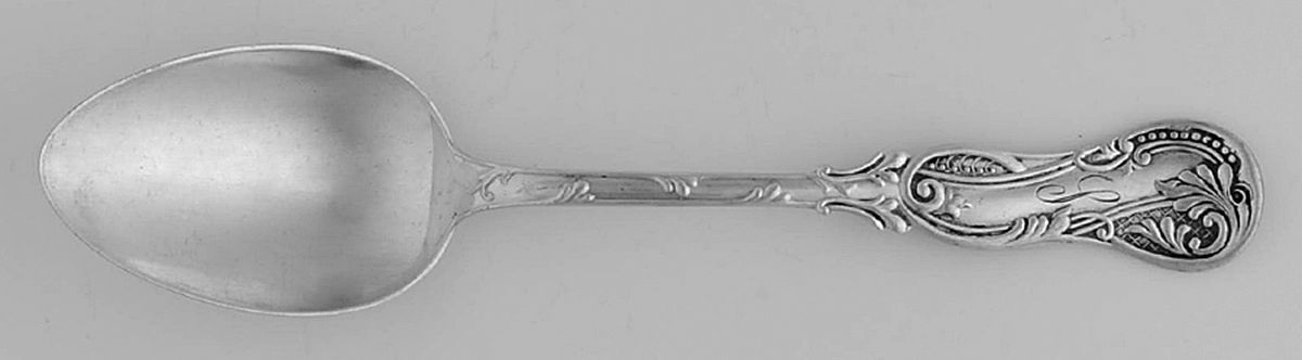 Princeton (Sterling) Monogrammed Oval Dessert/Soup Spoon by Wood & Hughes-1