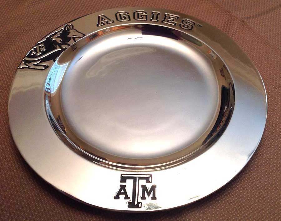 Texas A&M University (Armetale, Hollowware) 12" Round Tray by Wilton Armetale-1