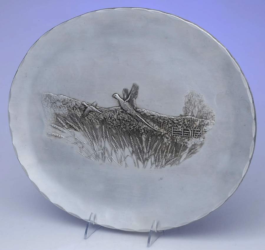 Aluminum Hollowware 14" Oval Serving Platter by Wendell August-1