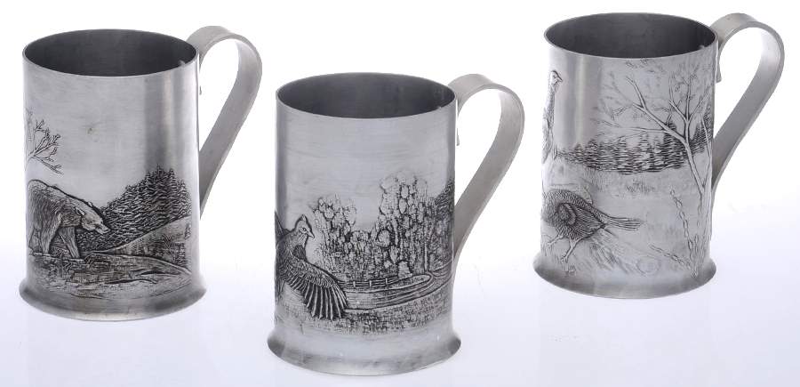 Aluminum Hollowware Tankard - Set of 3 by Wendell August-1