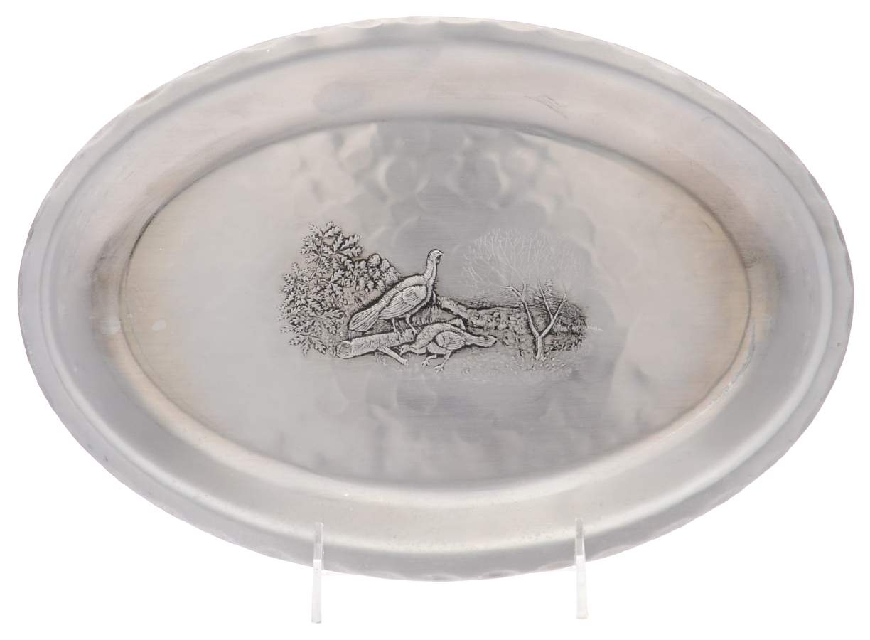 Aluminum Hollowware 12" Oval Serving Platter by Wendell August-1