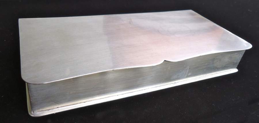 M262 (Silverplate, Hollowware) Divided Cigarette Box Mahogany Lined by Wallace Silver-1