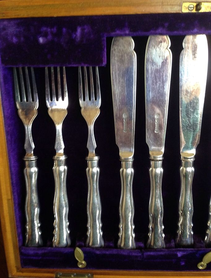 WMT18 (Silverplate) Individual Solid Fish Fork by Wm Hutton & Sons-1