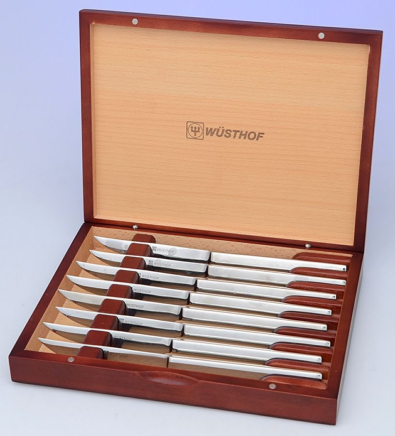 WUS5 (Stainless) (Set of 8) Individual Steak Knives & Case by Wusthof-Dreizack-1