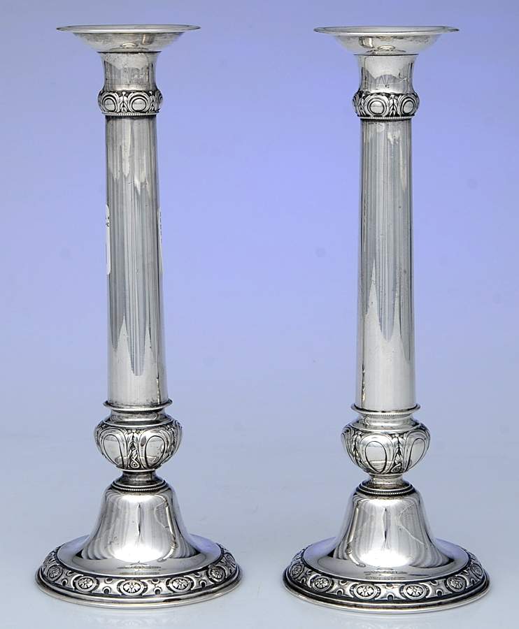5632 (Sterling, Hollowware) Pair of Weighted Candlesticks by Whiting Manf Co-1