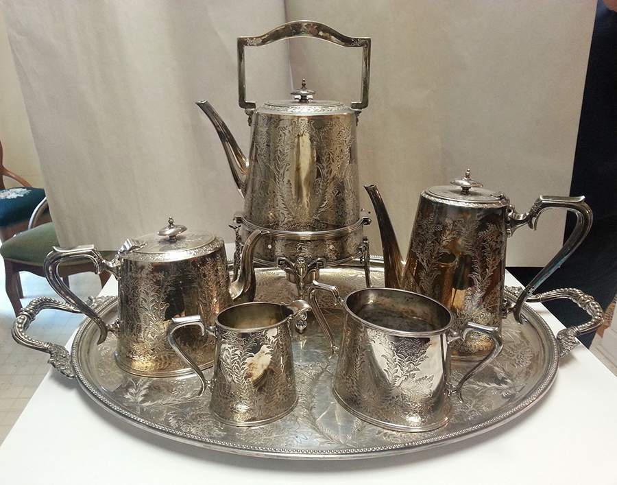 53282 (Silverplate, Hollowware) 7 Piece Tea Set (PCP, PTP, PCR, PSUO, KES) by Walker & Hall-1