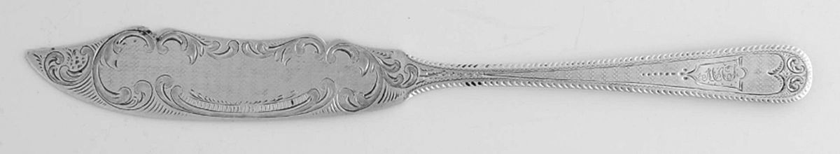 WMW10 (Sterling) Flat Handle Bright Cut Master Butter by Wm Wilson & Son-1