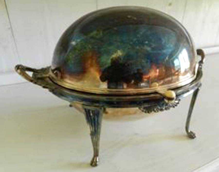 51895 (Silverplate, Hollowware) Oval Roll Top Vegetable Bowl by Walker & Hall-1