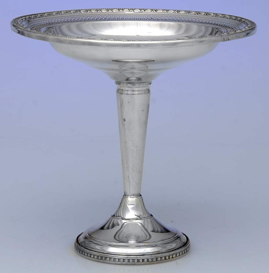 2808 (Sterling, Hollowware) Weighted Round Compote (Height X Width) by Webster Co-1