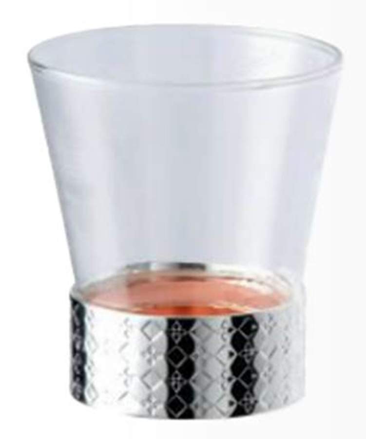 Arris  (Silverplate, Copper, Hollowware) Metal Votive W/Glass Insert by Wedgwood Silver-1