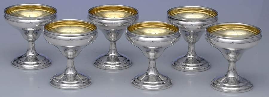 PP54 (Sterling, Hollowware) Weighted Champagne/Sherbet - Set of 6 by Wedgwood Silver-1