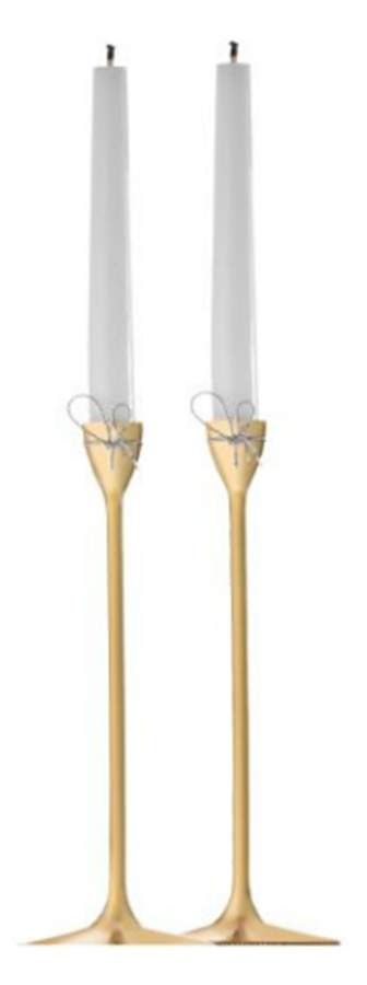 Love Knots (Gold Electroplate, Hollowware) 10" Taperholder - Set of 2 by Wedgwood Silver-1
