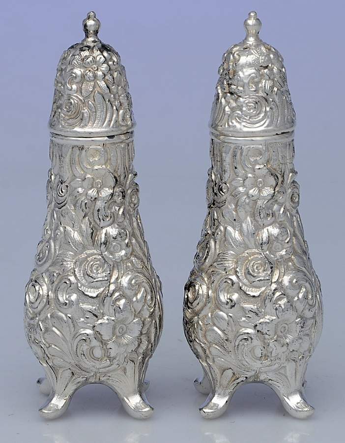 0103 (Silverplate, Hollowware) Salt and Pepper Set by Weidlich Bros Mfg Co-1