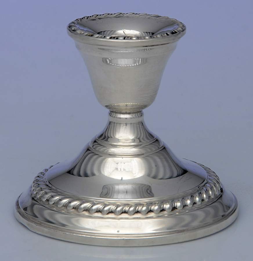12E (Sterling, Hollowware) Weighted Console Candleholder by Wedgwood Silver-1