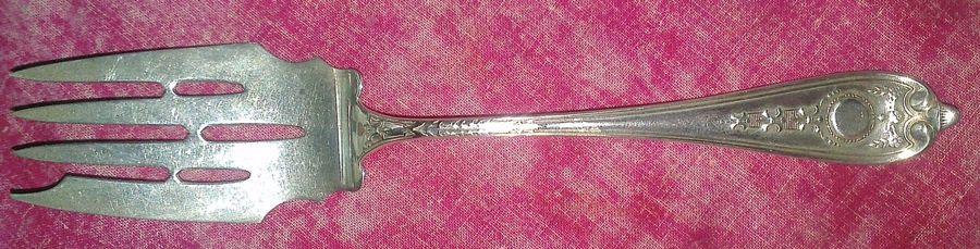 WED36 (Sterling) Small Solid Cold Meat Serving Fork by Weidlich Silver-1