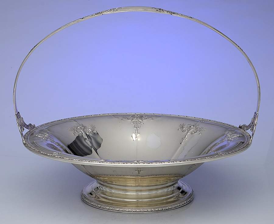 9384 (Sterling, Hollowware) 13" Handled Basket by Watson-1