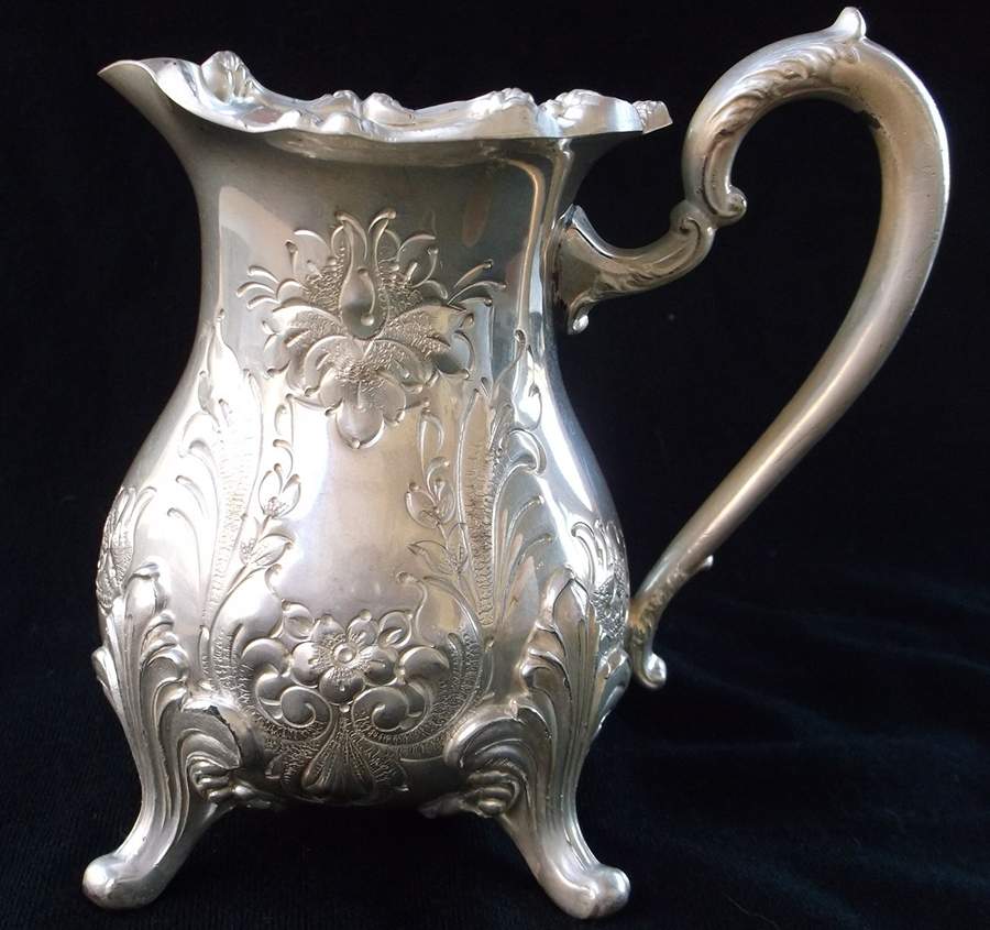 45 (Hand Chased, Silverplate, Hollowware) Creamer by W & S Blackington Co-1