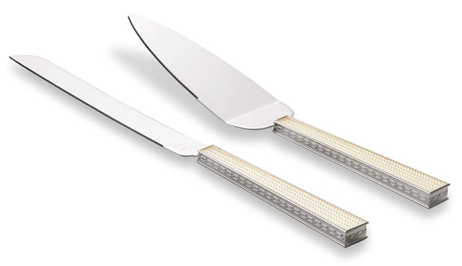 With Love Nouveau (Silverplate, Hollowware) Cake Knife & Server Set by Wedgwood Silver-1