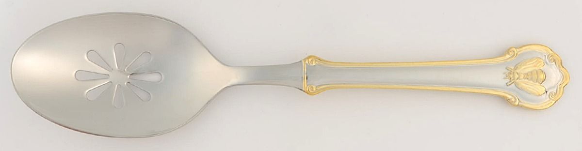 Gold Napoleon Bee (Stainless) Pierced Tablespoon (Serving Spoon) by Wallace Silver-1