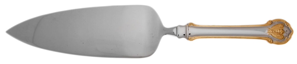 Gold Napoleon Bee (Stainless) Pie Server with Serrated Stainless Blade HC by Wallace Silver-1