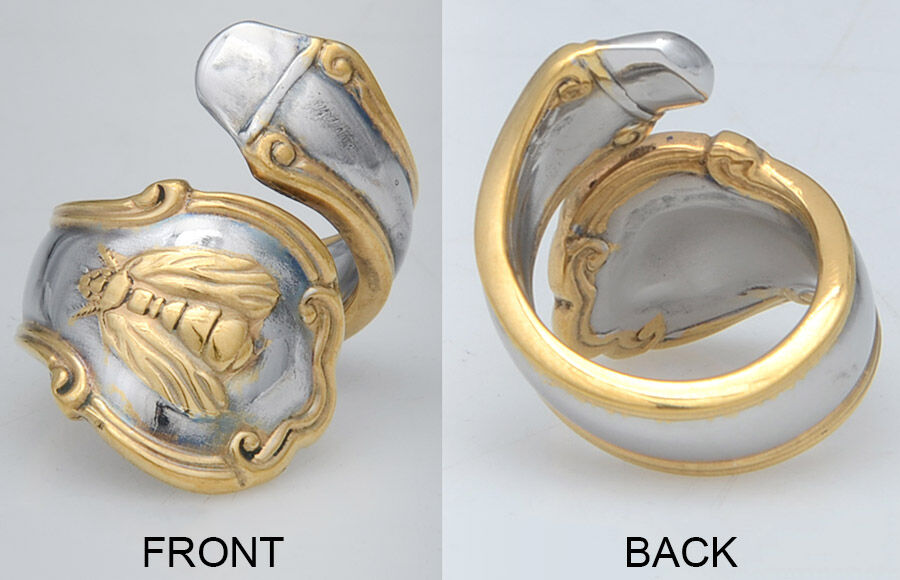 Gold Napoleon Bee (Stainless) Finger Ring (Provide Size) HC by Wallace Silver-1