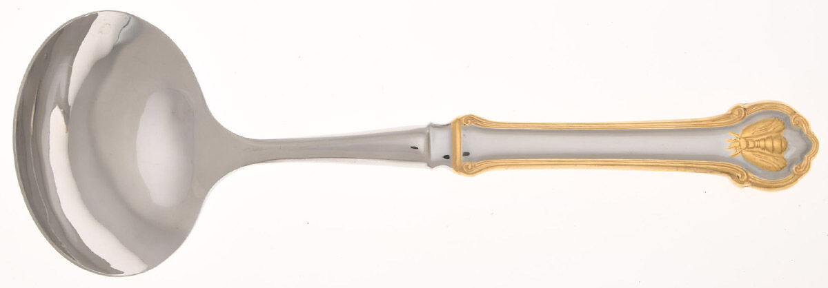 Gold Napoleon Bee (Stainless) Gravy Ladle with No Spout Stainless Bowl HC by Wallace Silver-1