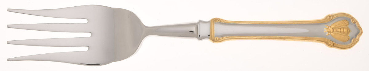 Gold Napoleon Bee (Stainless) Cold Meat Fork Large, Stainless Tines HC by Wallace Silver-1