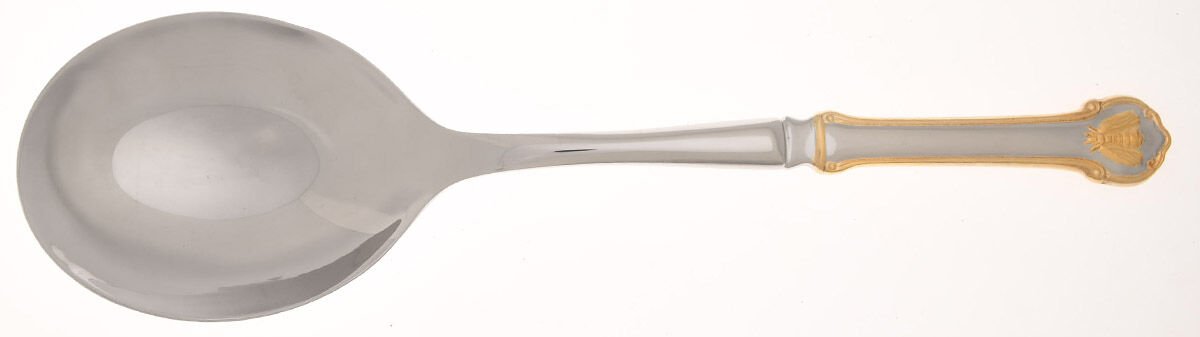 Gold Napoleon Bee (Stainless) Casserole Spoon with Smooth Stainless Bowl HC by Wallace Silver-1