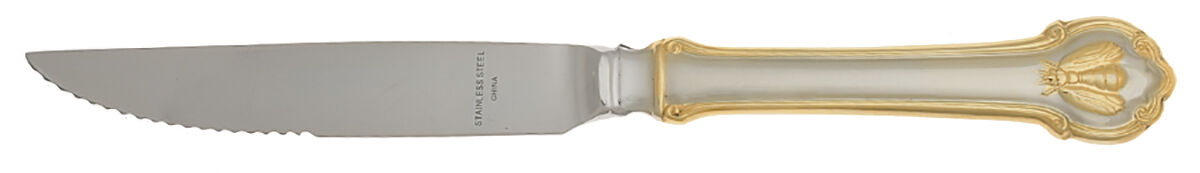 Gold Napoleon Bee (Stainless) Steak Knife Individual Hollow, Serrate HC by Wallace Silver-1