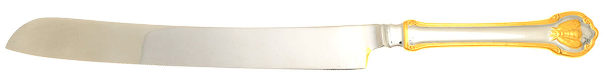 Gold Napoleon Bee (Stainless) Wedding Cake Knife with Stainless Blade HC by Wallace Silver-1
