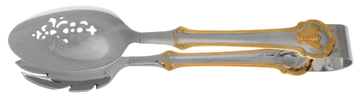 Gold Napoleon Bee (Stainless) Ice Serving Tongs Large HC by Wallace Silver-1