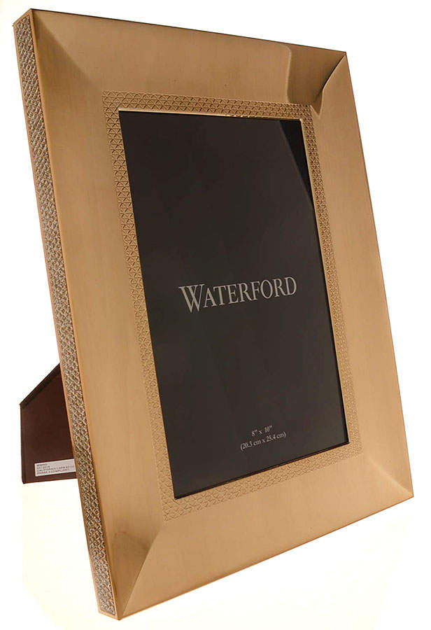 Lismore Diamond (Gold Electroplate, Hollowware) Frame Holds 8" X 10" by Waterford-1