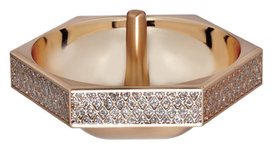 Lismore Diamond (Gold Electroplate, Hollowware) Ring Holder by Waterford-1