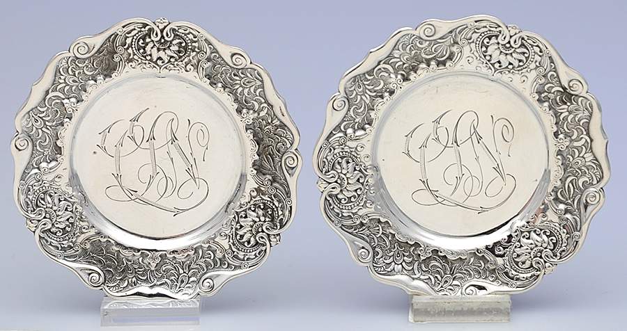 2392 (Sterling, Hollowware) Butter Pat - Set of 2 by Whiting Manf Co-1