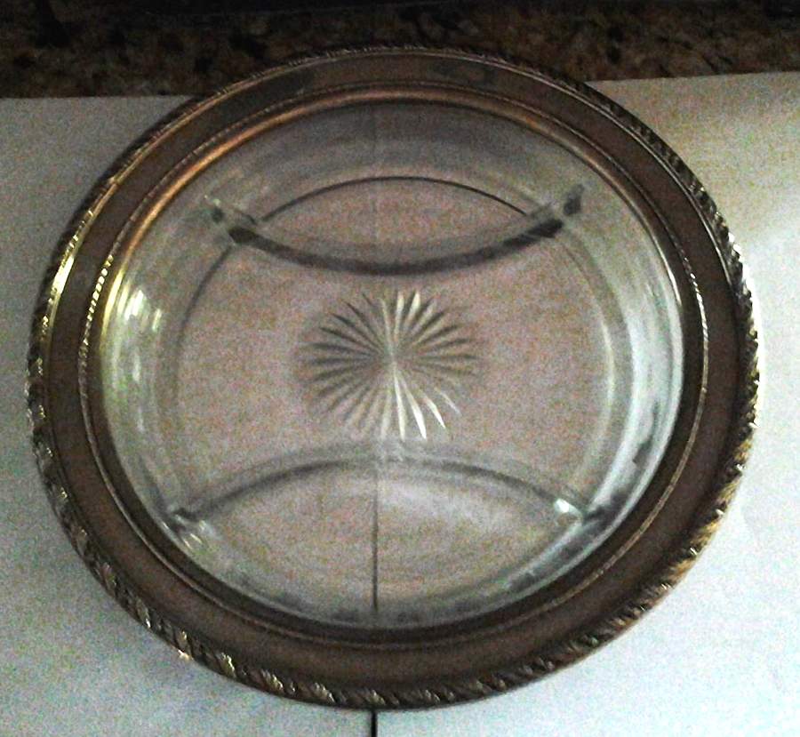 3961 (Sterling, Hollowware) 3 Part Relish W/Divided Glass Liner by Wallace Silver-1