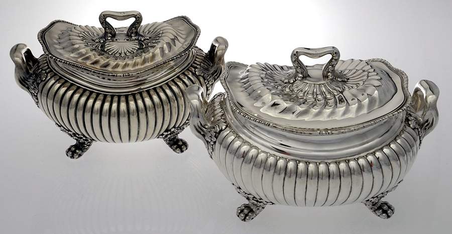 1214 (Sterling, Hollowware) (Set of 2) Tureen & Lid by Whiting Manf Co-1