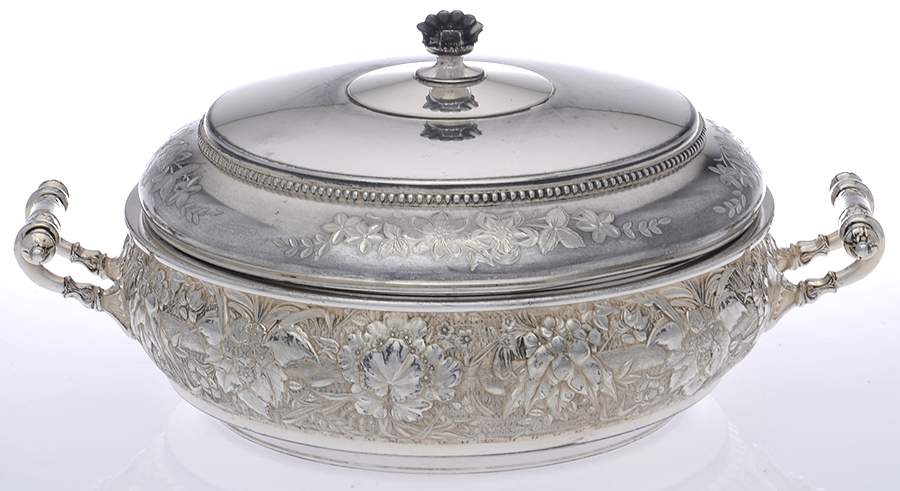2174 (Silverplate, Hollowware) 3 Part Round Covered Casserole by Wilcox Silverplate-1